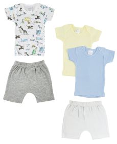 Infant T-Shirts and Shorts (Color: White/Grey, size: small)