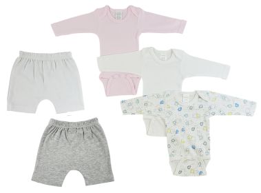 Infant Girls Long Sleeve Onesies and Pants (Color: White/Grey, size: small)