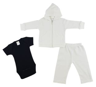Infant Sweatshirt, Onesie and Pants - 3 pc Set (Color: Black/White, size: large)