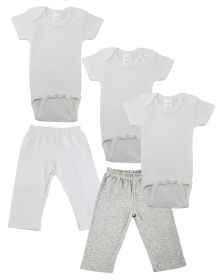 Infant Onesies and Track Sweatpants (Color: Grey/White, size: small)