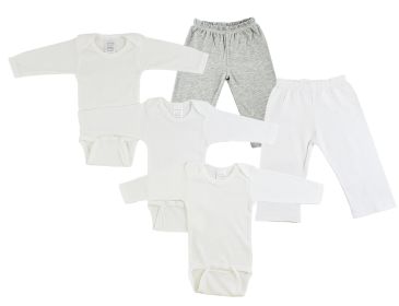 Infant Long Sleeve Onesies and Track Sweatpants (Color: Grey/White, size: Newborn)