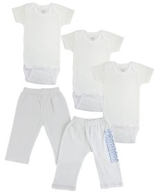 Infant Onesies and Track Sweatpants (Color: White/Blue, size: medium)