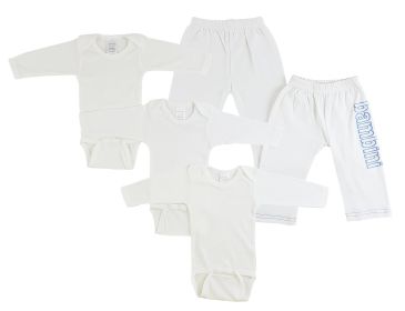 Infant Long Sleeve Onesies and Track Sweatpants (Color: White/Blue, size: Newborn)