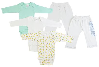 Infant Boys Long Sleeve Onesies and Track Sweatpants (Color: White/Blue, size: Newborn)
