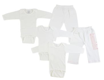 Infant Long Sleeve Onesies and Track Sweatpants (Color: White/Pink, size: Newborn)