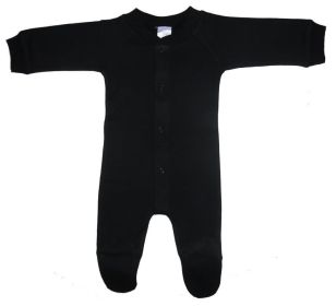 Black Interlock Sleep & Play (Color: BLACK, size: large)