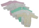 Girls Long Sleeve Printed Onesie Variety 6 Pack