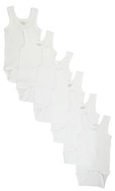 White Tank Top Onesie 6 Pack (Color: White, size: small)
