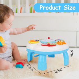 Toddler Musical Learning Table Educational Baby Toys Musical Activity Table Learning Center for 6+ Months Boys Girls Gift (Type: L_White)