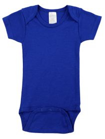 Royal Blue Interlock Short Sleeve Bodysuit Onesies (Color: Blue, size: medium)